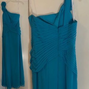 Davids Bridal Bridesmaid Dress, Malibu Blue, Size:2